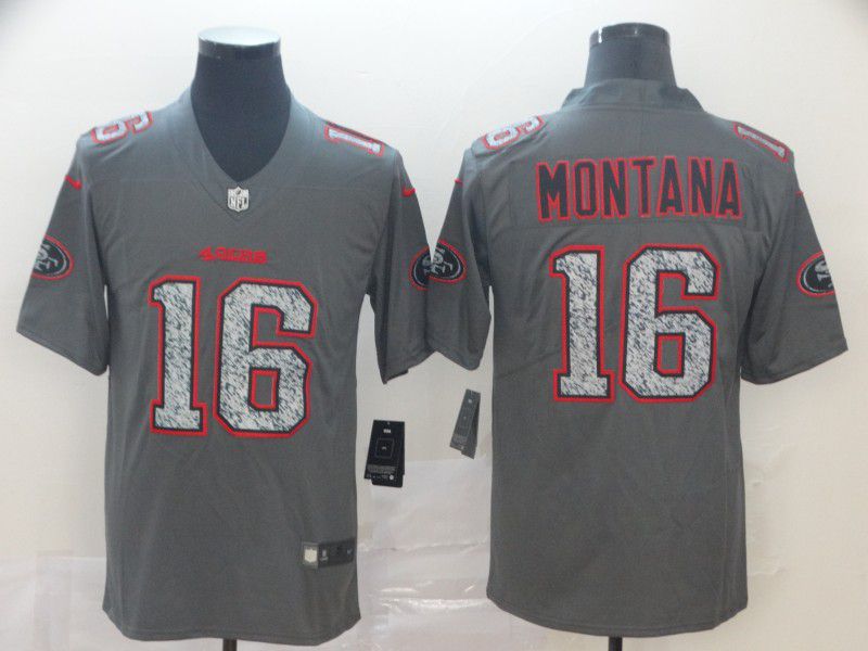 Men San Francisco 49ers #16 Montana Nike Teams Gray Fashion Static  Limited NFL Jersey->san francisco 49ers->NFL Jersey